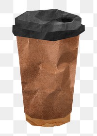 Paper coffee cup png sticker, transparent background