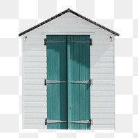 Beach shed png sticker, transparent background