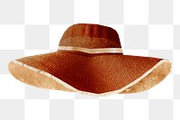 Women's sun hat png sticker, transparent background