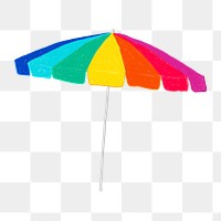 Beach umbrella png sticker, transparent background