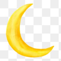 Crescent moon png weather sticker, transparent background