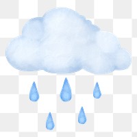 Raining cloud png weather sticker, transparent background