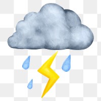 Storming cloud png weather sticker, transparent background