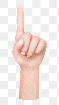 Finger-pointing hand png sticker, transparent background