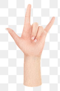 ILY hand png sticker, transparent background