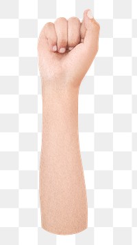 Raised fist png sticker, transparent background