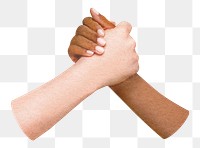 Diverse hands united png sticker, transparent background