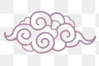 Purple oriental cloud png sticker, Chinese weather graphic, transparent background