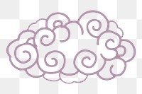 Purple oriental cloud png sticker, Chinese weather graphic, transparent background
