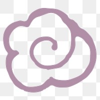Purple oriental cloud png sticker, Chinese weather graphic, transparent background