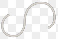 Gray wavy line png sticker, element graphic, transparent background