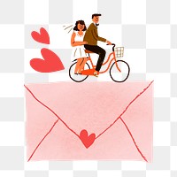 Wedding invitation envelope png sticker, Valentine's Day graphic, transparent background