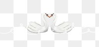 Love swans png sticker, Valentine's Day graphic, transparent background