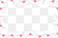 Love letter png frame, transparent background