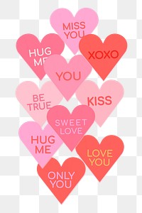 Cute pink hearts png sticker, 3D Valentine's graphic, transparent background