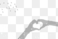 Heart hands shadow png, transparent background