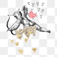 Vintage cupid png sticker, Valentine's Day graphic, transparent background