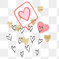 Cute heart doodle png sticker, Valentine's celebration graphic, transparent background