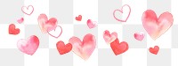 Watercolor hearts png sticker, Valentine's celebration graphic, transparent background