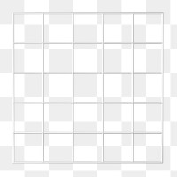 Grid patterned png square sticker, 3D element on transparent background