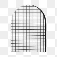 Grid arch shape png sticker, 3D element, transparent background