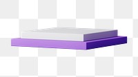 Square podium png sticker, purple stand, transparent background