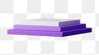 Square podium png sticker, purple stand, transparent background