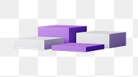 Square podium png sticker, purple stand, transparent background