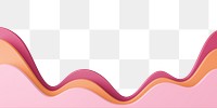 3D pink wave png border, transparent background