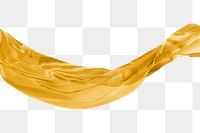 Yellow liquid wave png sticker, 3D element, transparent background