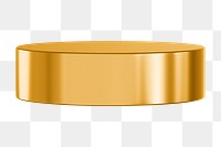 Gold 3D png podium sticker, product display on transparent background