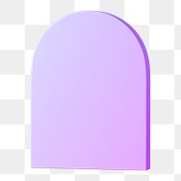 Purple gradient arch shape png sticker, 3D element, transparent background