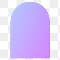 Purple gradient arch shape png sticker, 3D element, transparent background