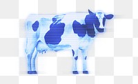 Cow png blue element, transparent background