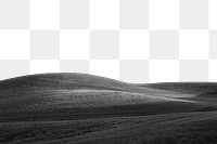 Hill border png monotone landscape, transparent background