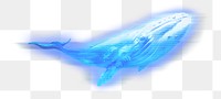 Whale png blue element, transparent background