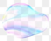 Abstract shape png iridescent bubble, transparent background