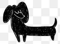 Dachshund dog png sticker, animal doodle graphic, transparent background