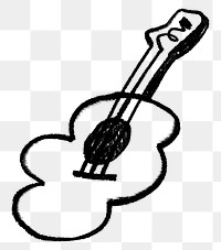 Acoustic guitar png sticker, music doodle, transparent background