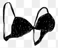 Women's bra png sticker, clothing doodle, transparent background