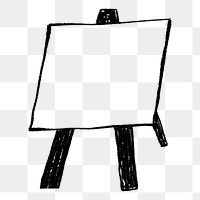 Blank canvas png sign doodle, transparent background