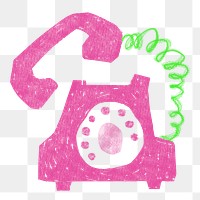 Retro rotary telephone png doodle, transparent background