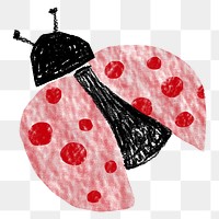 Cute ladybug png sticker, doodle graphic, transparent background