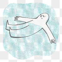 Person floating on water png, mental health doodle, transparent background