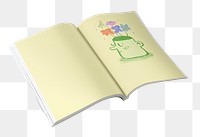 Open magazine png, self-growth doodle drawing, transparent background