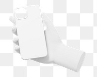 3D white phone case png, mobile accessory, transparent background