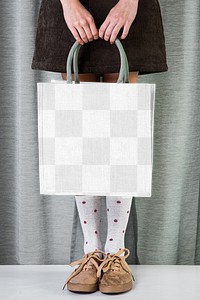 Tote bag png mockup, transparent design