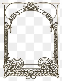 Alphonse Mucha's ornate png frame, vintage art nouveau on transparent background, remixed by rawpixel