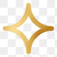 PNG gold sparkle icon sticker, transparent background