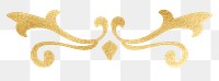 Gold ornate divider png sticker, vintage element, transparent background